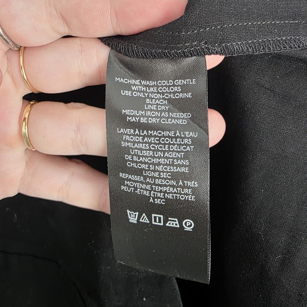 Anthropologie Black Long Sleeve Slim Sweetheart Linen Blend Mini Dress Size 10 - Picture 8 of 12